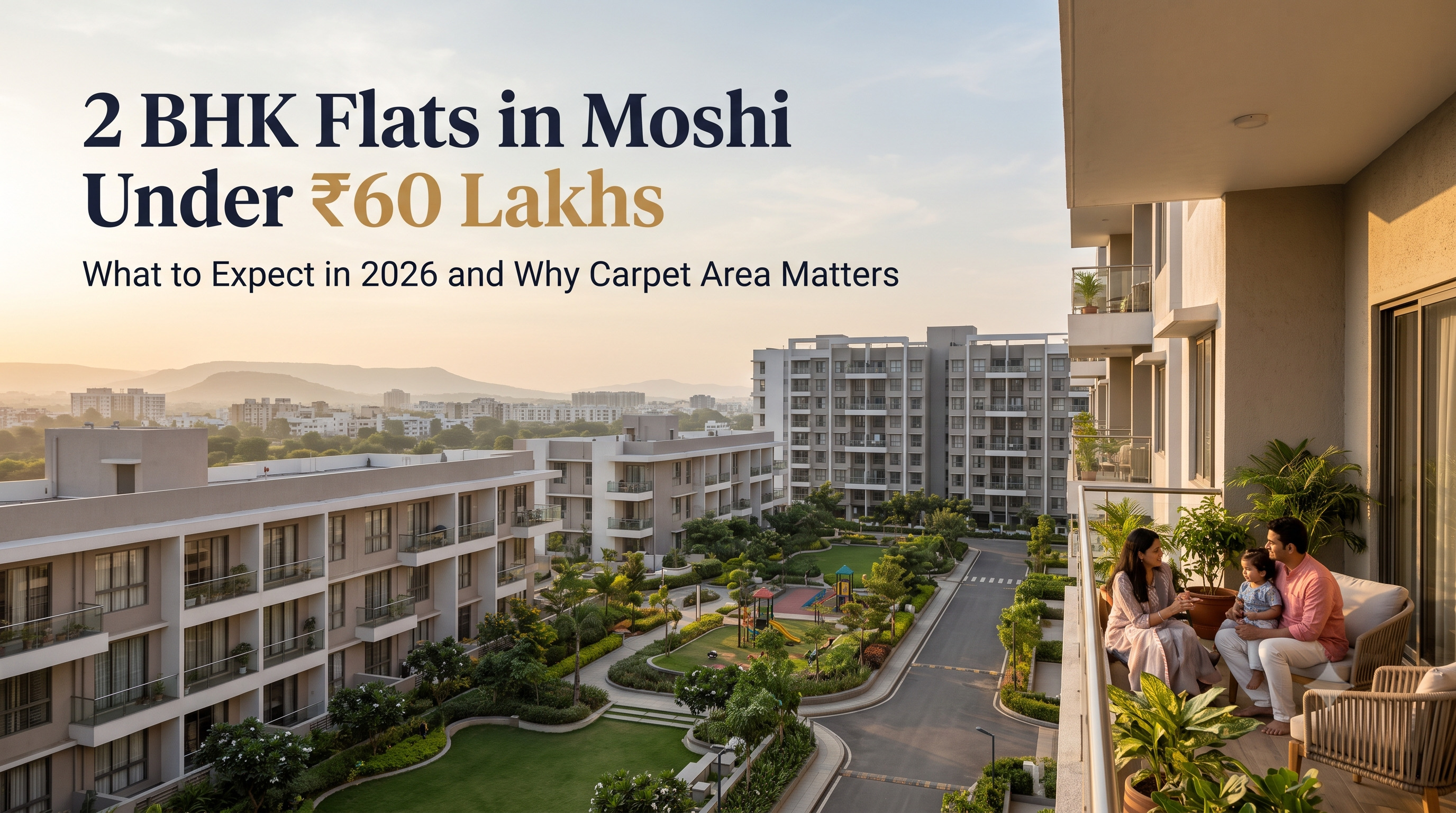 2 BHK Flats in Moshi Under ₹60 Lakhs: What to Expect in 2026 and Why Carpet Area Matters
